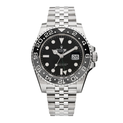 Rolex Stainless Steel 40mm Oyster Perpetual Date GMT Master II Bruce Wayne Watch Black 126710GRNR 1 of 5