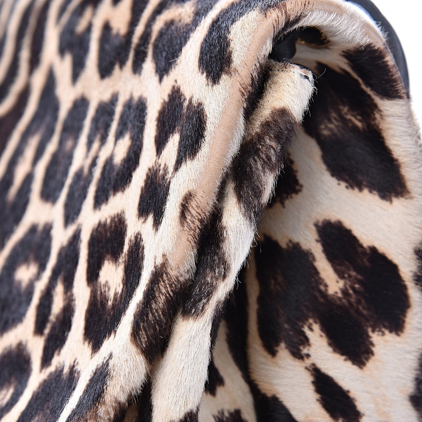 Pony Hair Calfskin Leopard Print All Soft Tote Black