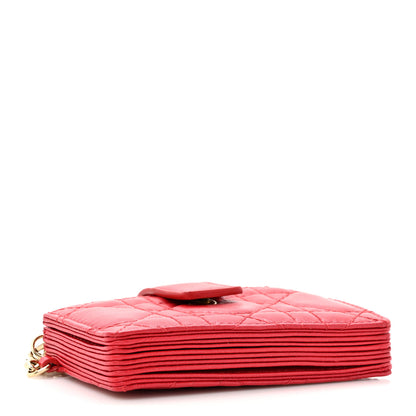 Christian Dior Lambskin Cannage Lady Dior 5-Gusset Card Holder Red 4 of 8