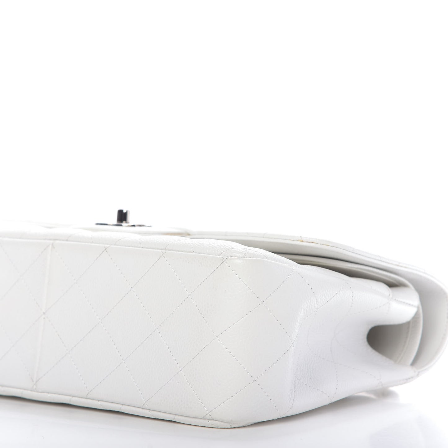 Caviar Quilted Jumbo Double Flap White