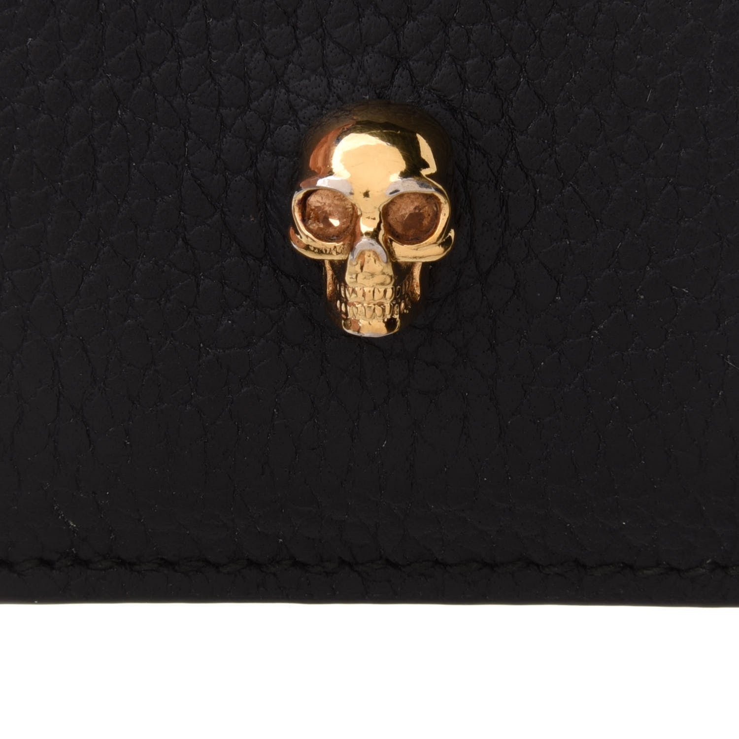 Alexander McQueen Grained Calfskin Skull Card Holder Black 6 of 8