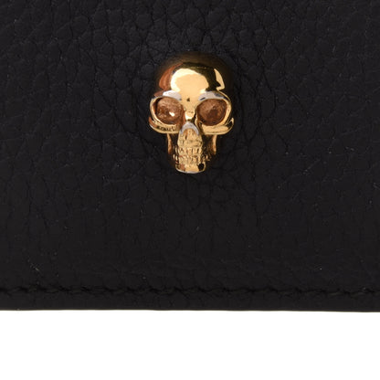 Alexander McQueen Grained Calfskin Skull Card Holder Black 6 of 8