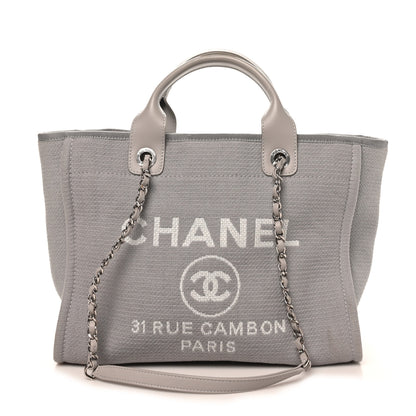 Chanel Mixed Fibers Small Deauville Tote Light Grey 1 of 11