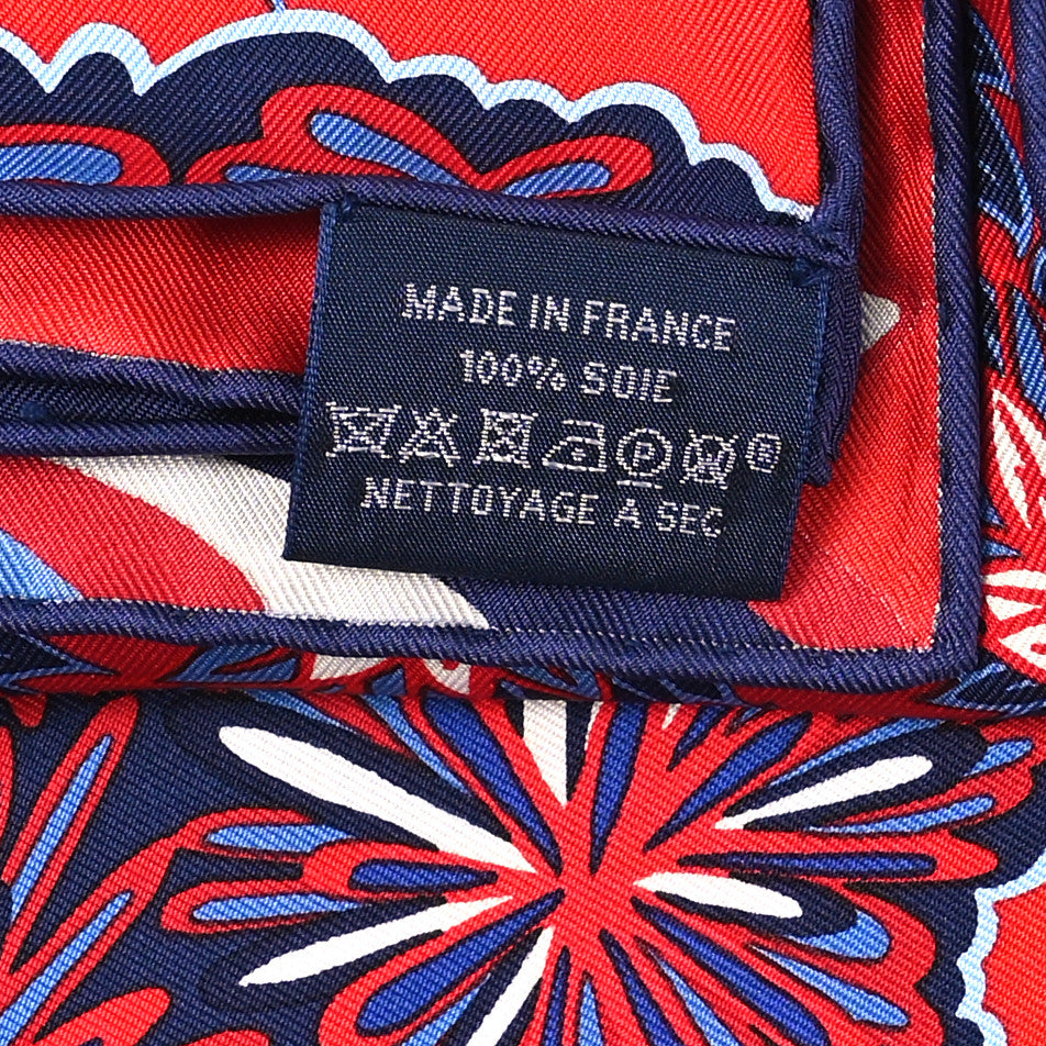 Hermes Silk The Three Graces Scarf 90 Rouge Marine White 3 of 5