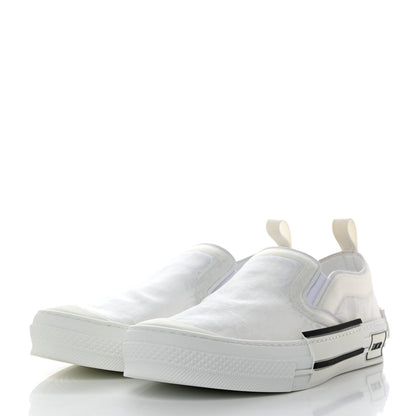 Christian Dior Technical Canvas Oblique Mens B23 Slip On Sneakers 42 White 3 of 9