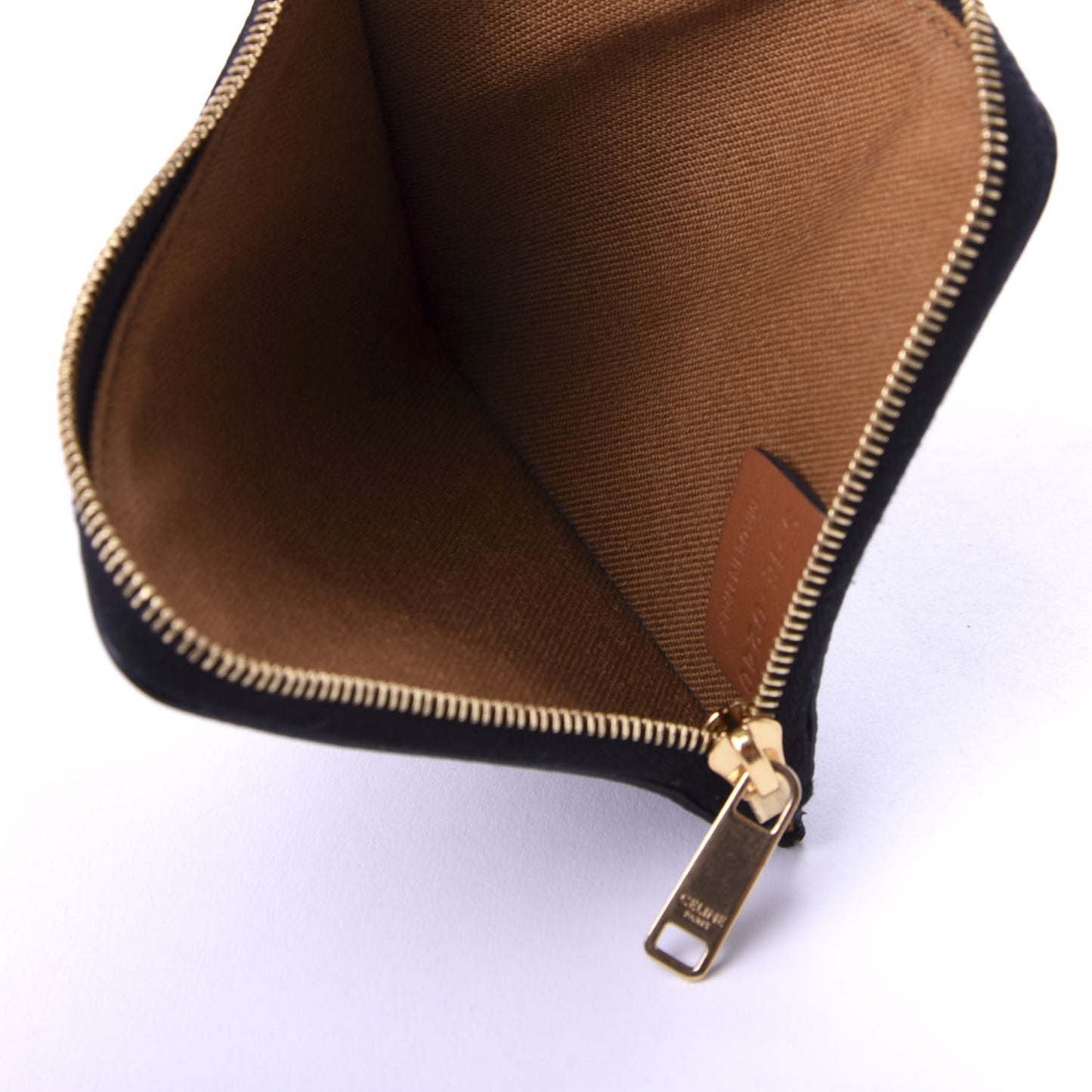 Triomphe Canvas Zipped Coin Purse Black