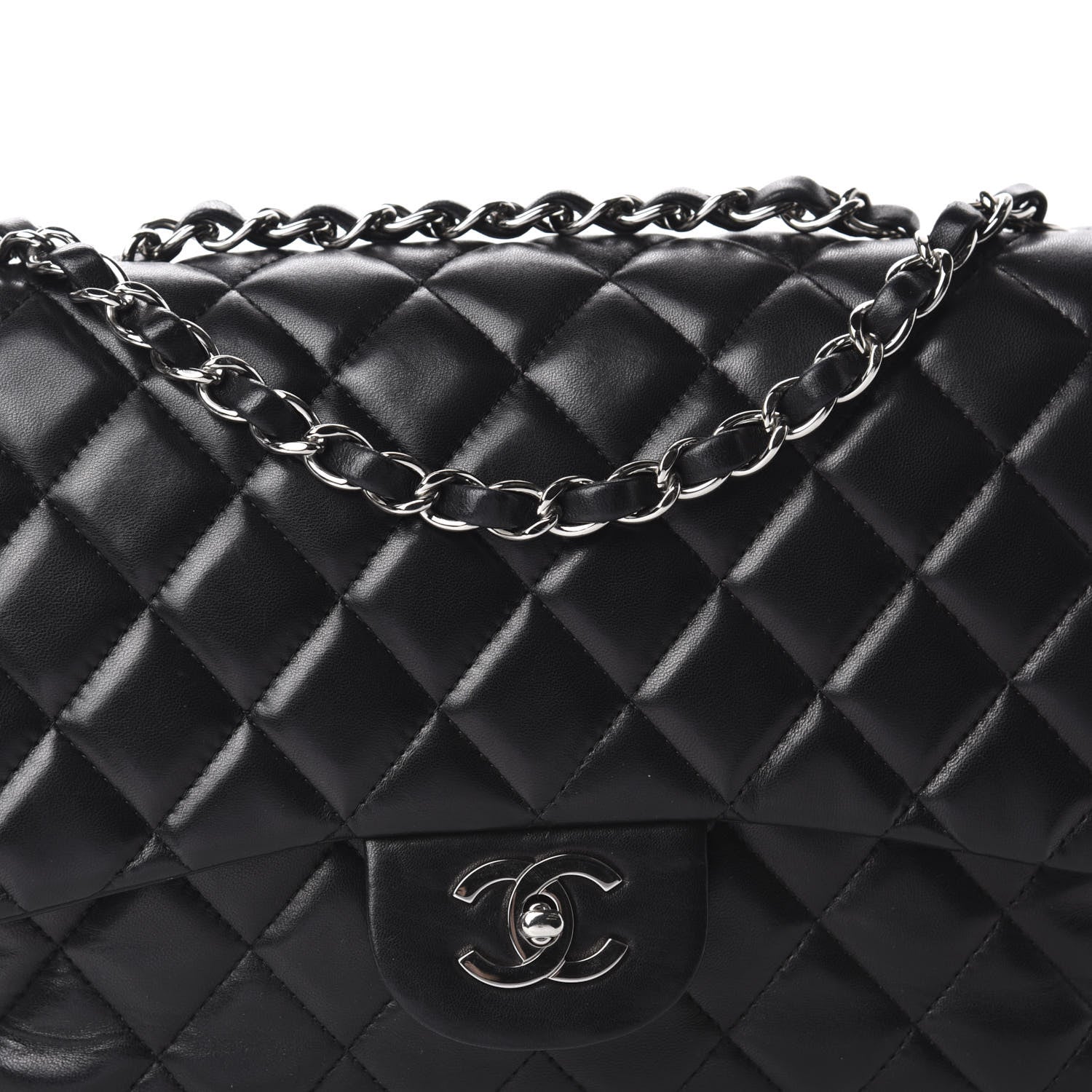 Chanel Lambskin Quilted Jumbo Single Flap Black 10 of 10