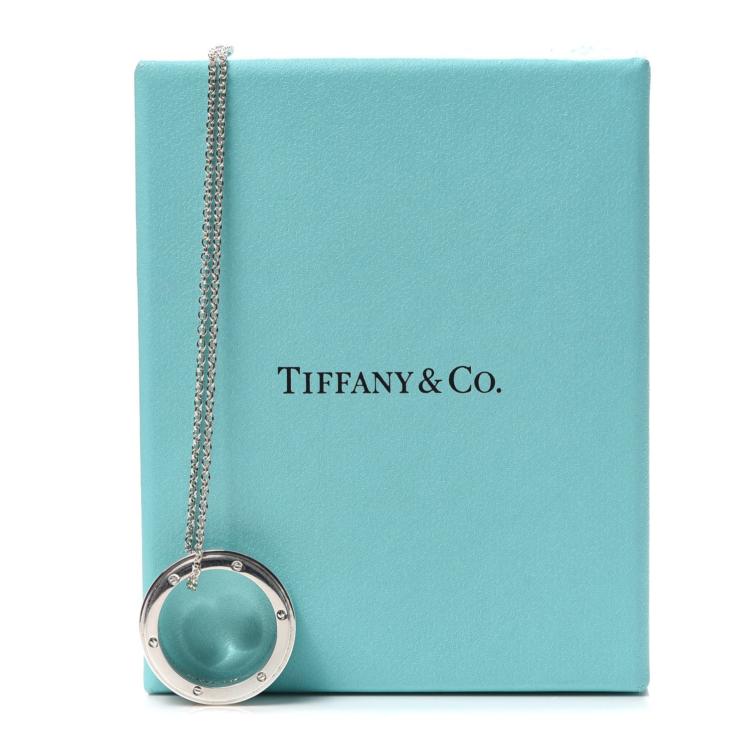 Tiffany Sterling Silver Open Ring Pendant Necklace 7 of 7