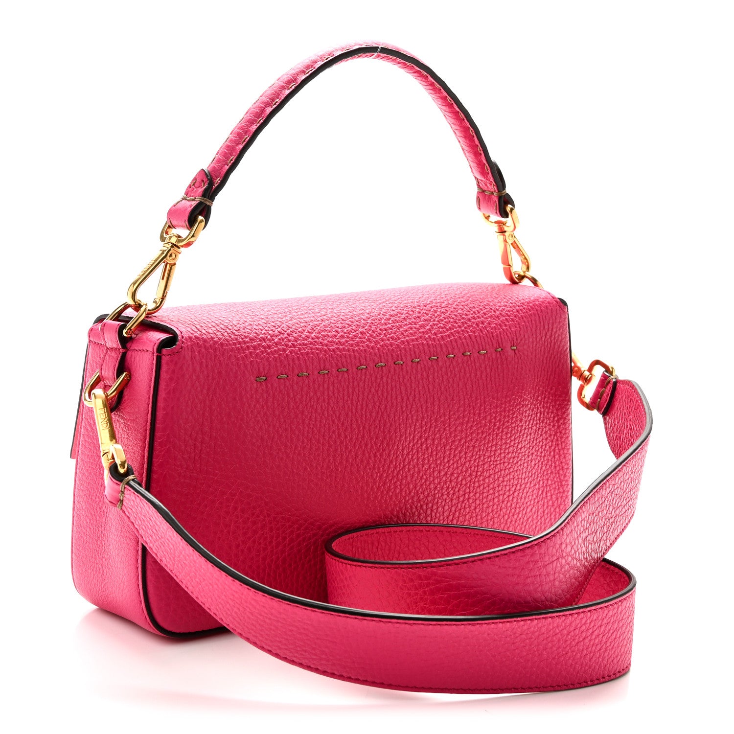 Fendi Cuoio Romano Selleria Baguette Fuxia 3 of 9
