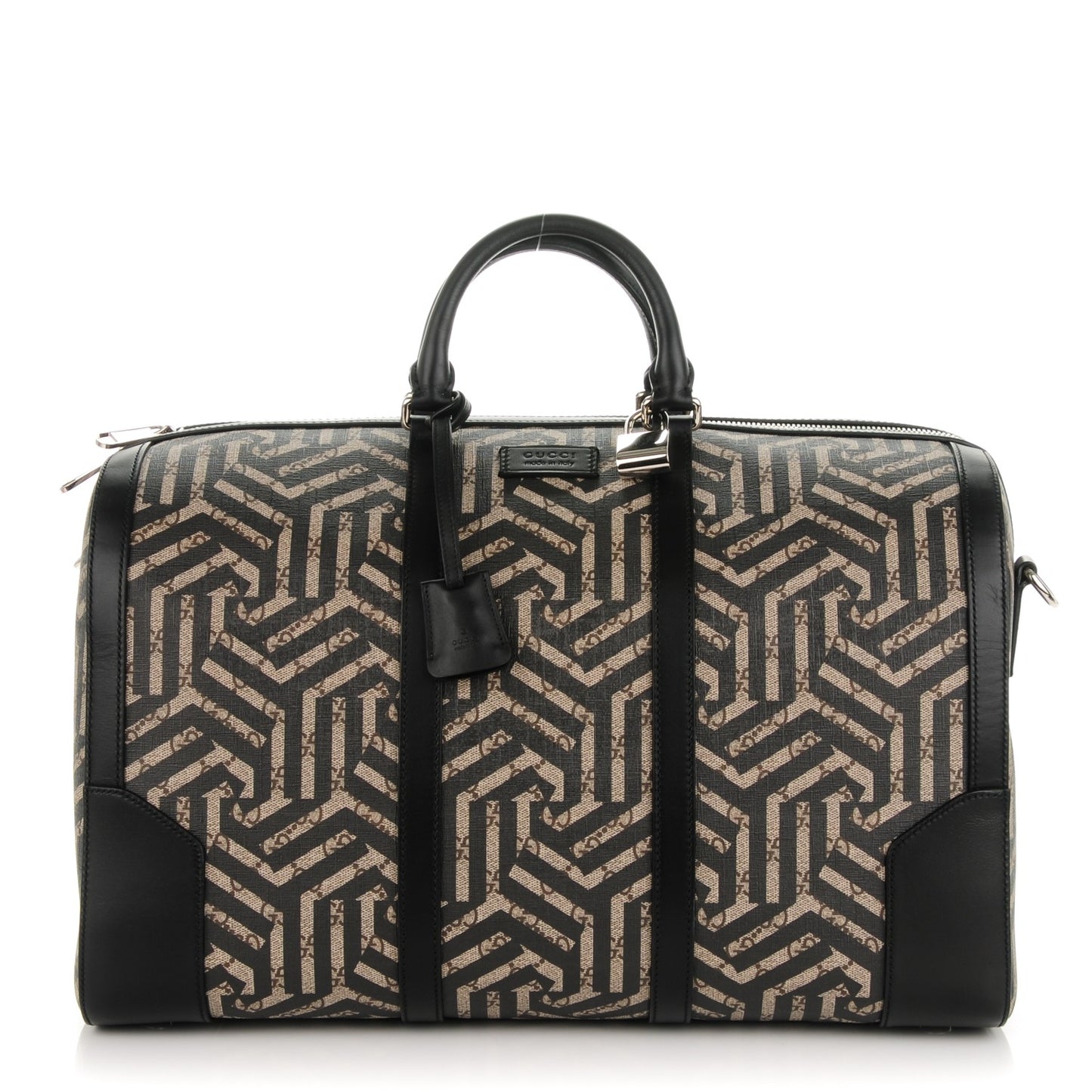 GG Supreme Monogram Caleido Medium Duffle Black