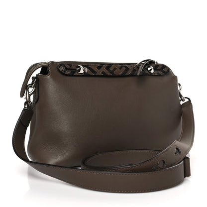 Fendi Vitello Dolce Bi-Color FF 1974 Embossed Medium By The Way Boston Bag Maya Black 3 of 9