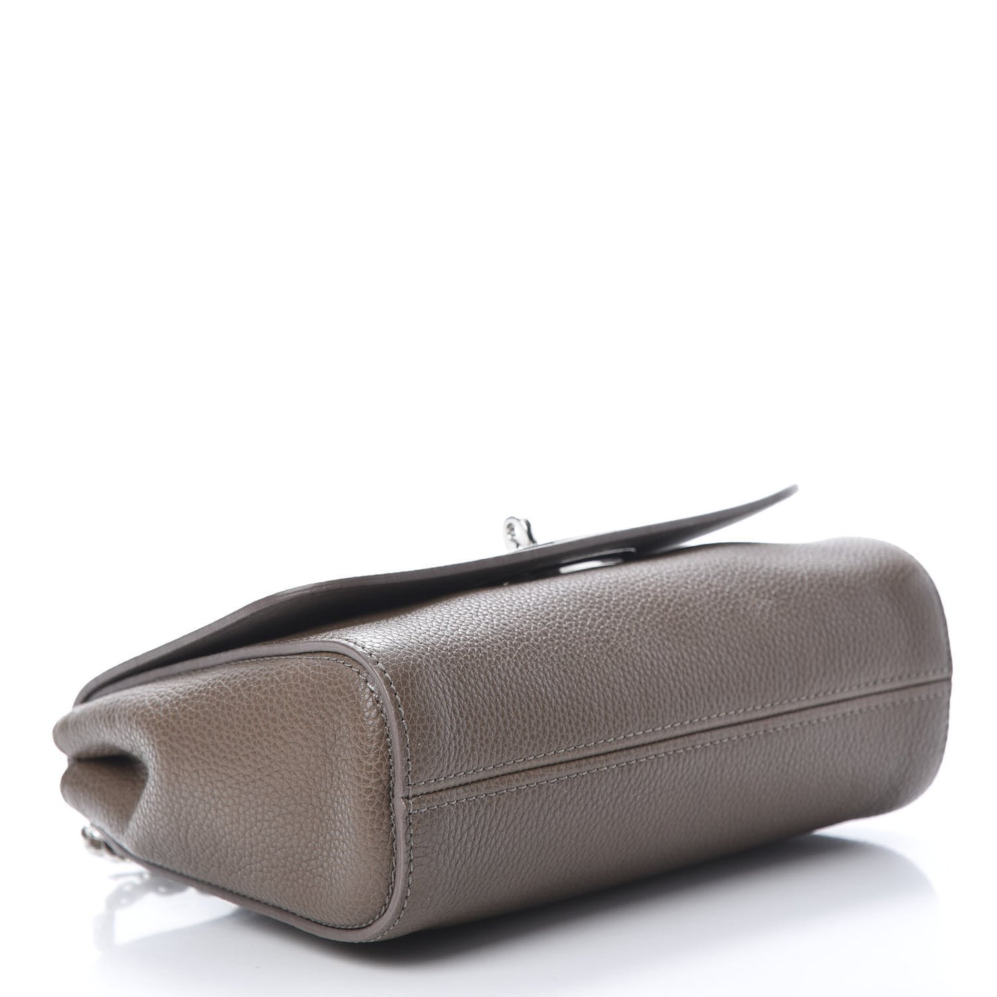 Glossy Goatskin Small Lily Flap Taupe