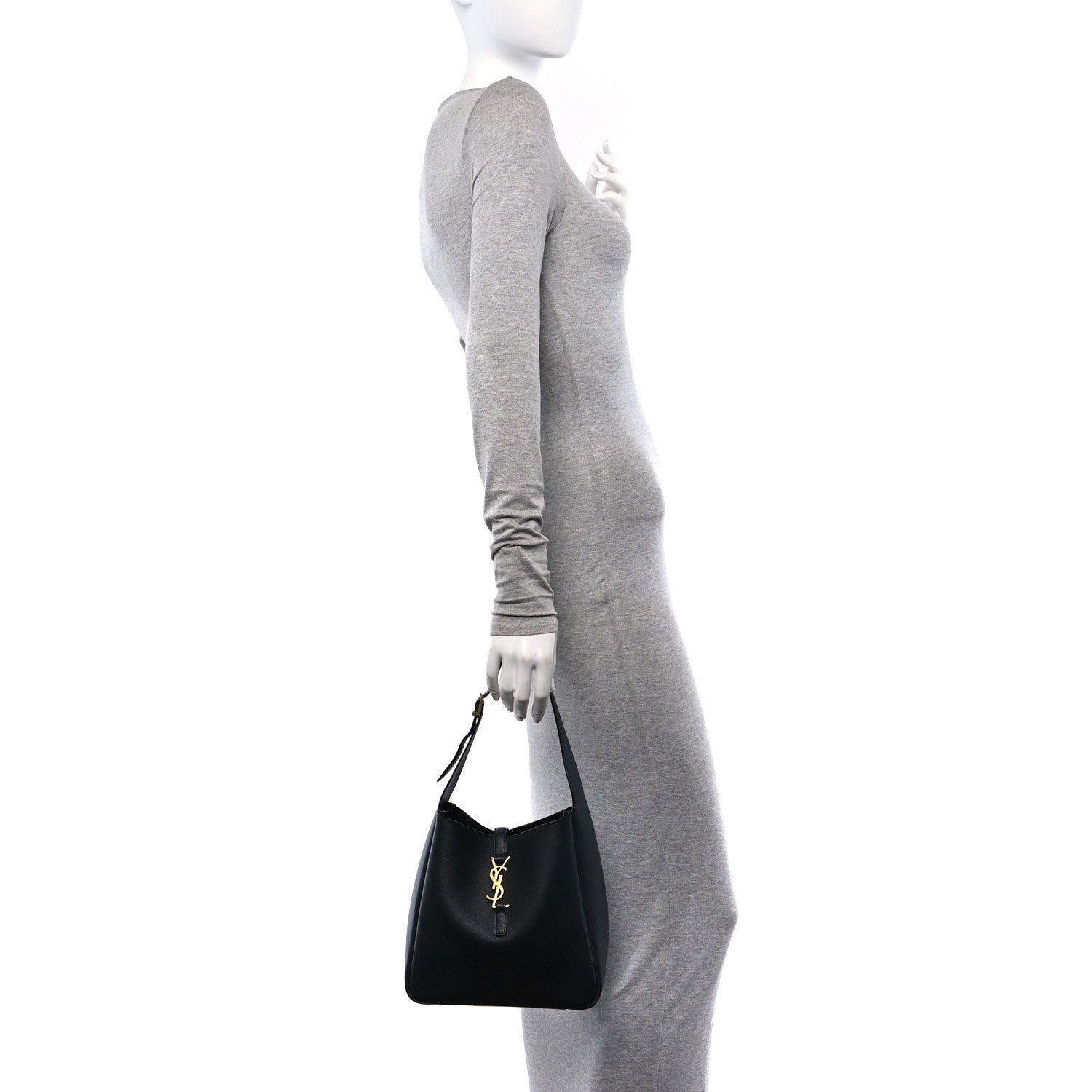 Saint Laurent Smooth Calfskin Small Le 5 A 7 Soft Hobo Black 2 of 15