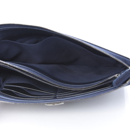 Chanel Metallic Caviar Quilted Small Zipped Boy Pouch Navy 5 of 8