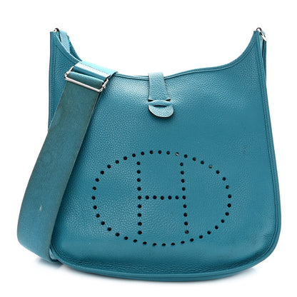 Hermes Taurillon Clemence Evelyne III GM Turquoise 1 of 15