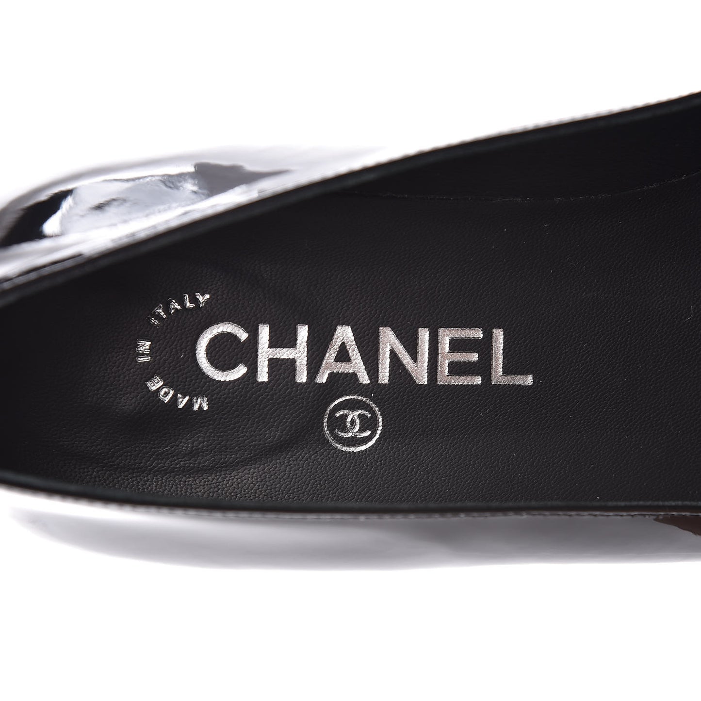 Patent Calfskin Pearl CC Oxfords 37.5 Black