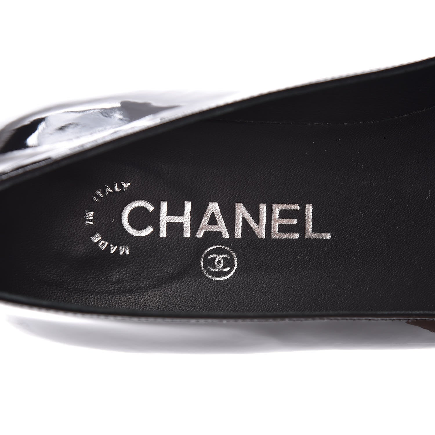 Chanel Patent Calfskin Pearl CC Oxfords 37.5 Black 9 of 10