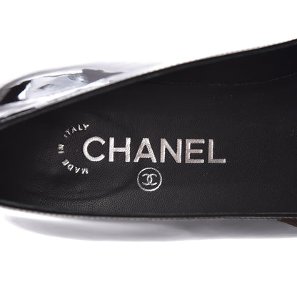 Chanel Patent Calfskin Pearl CC Oxfords 37.5 Black 9 of 10