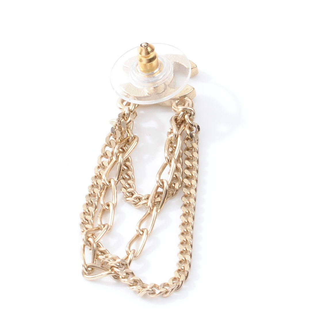 CC Triple Chain Earrings Gold
