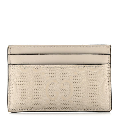 Gucci Calfskin GG Tennis Embossed Card Holder Mystic White 1 of 6