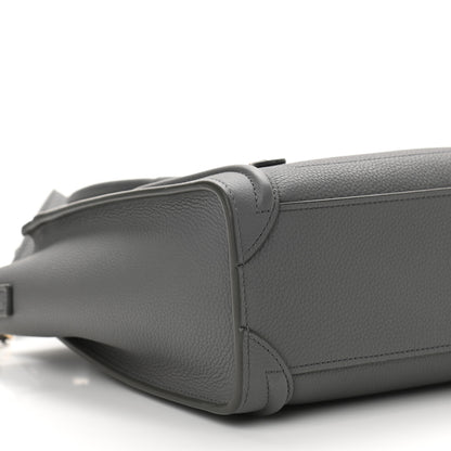 Celine Drummed Calfskin Nano Luggage Kohl 9 of 11