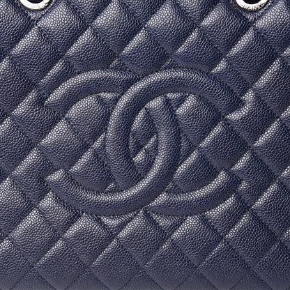 Chanel Caviar Quilted Grand Shopping Tote GST Navy Blue 10 of 10
