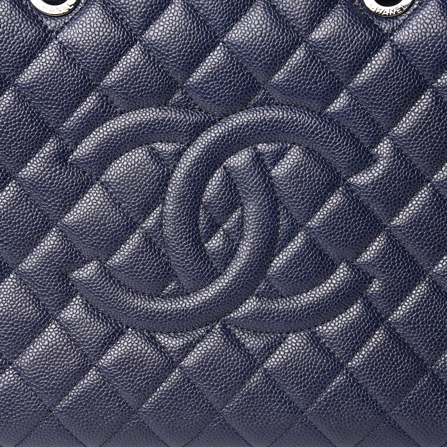 Chanel Caviar Quilted Grand Shopping Tote GST Navy Blue 8 of 10