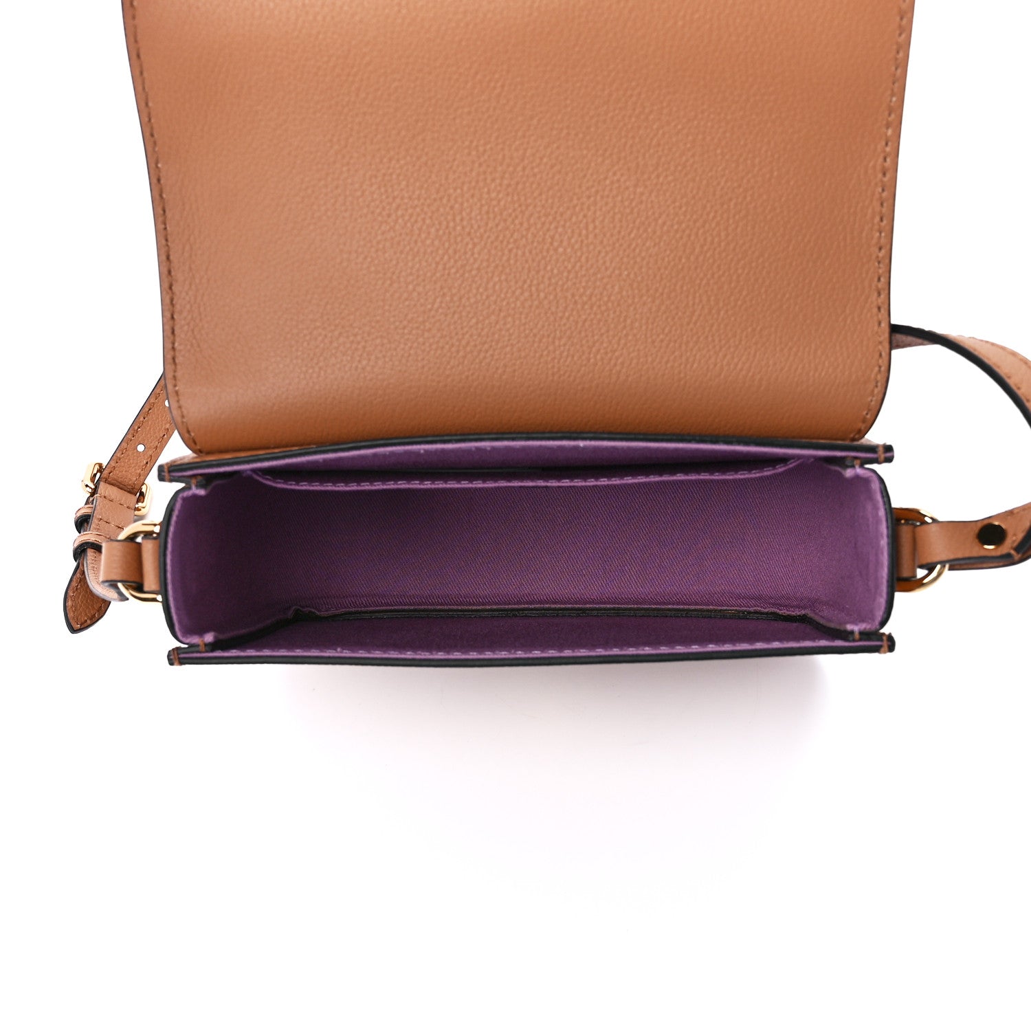 Versace Grained Calfskin La Medusa Flap Shoulder Bag Brown 5 of 12