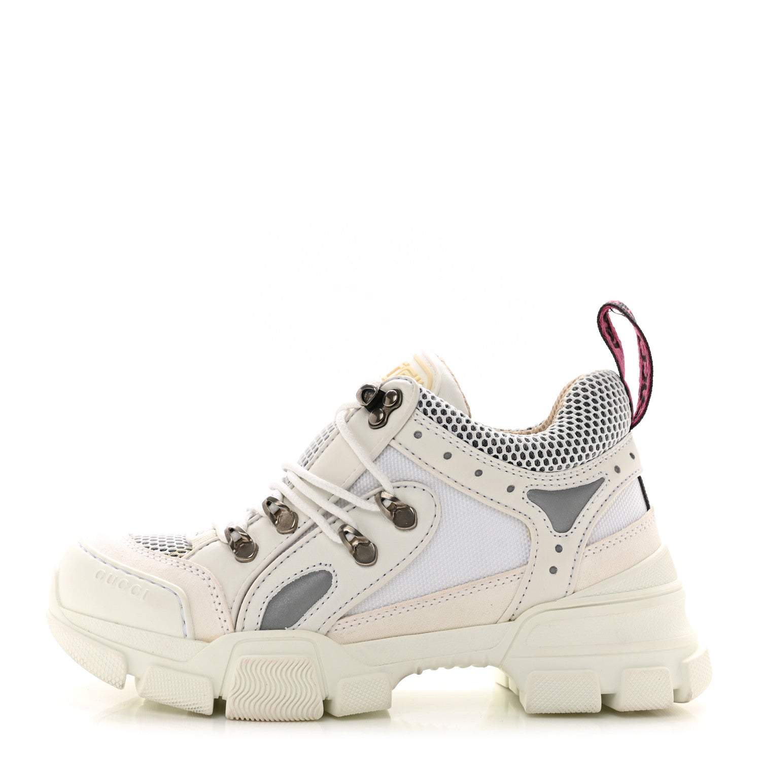 Gucci X SEGA Mesh Calfskin Suede Womens Flashtrek Sneakers 36 Great White 1 of 9