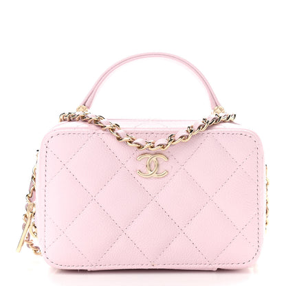 Chanel Caviar Quilted Small Top Handle Vanity Case Light Pink 2 of 12