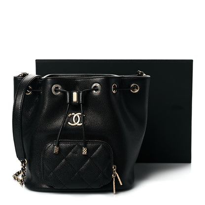 Chanel Caviar Quilted CC Pocket Bucket Bag Black 11 of 11