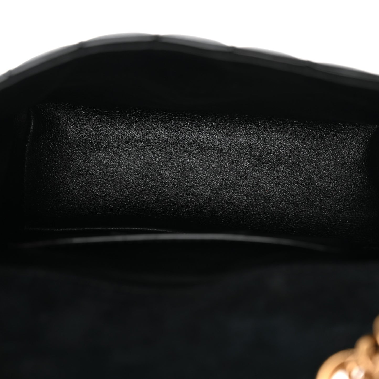 Patent Calfskin Matelasse Monogram Small Vicky Chain Bag Black