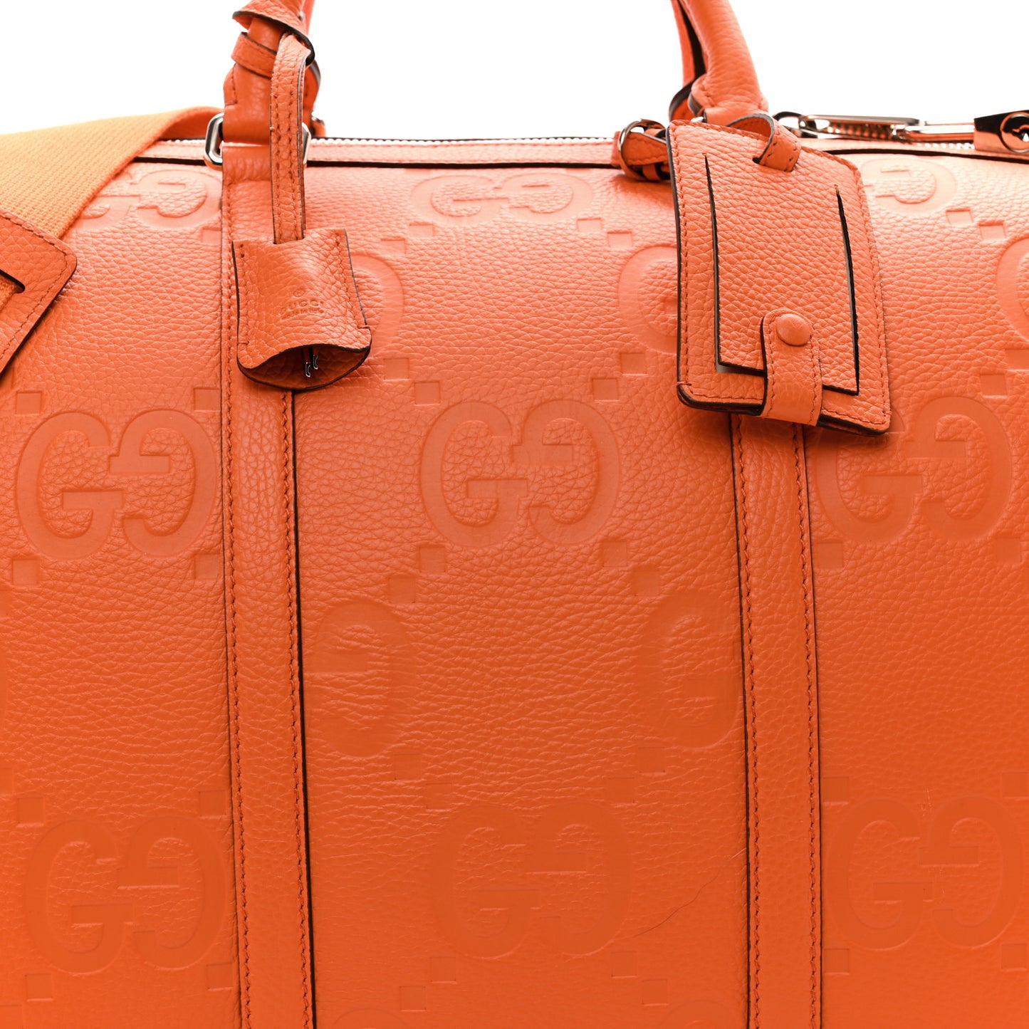 Piuma Calfskin Jumbo GG Embossed Large Duffle Bag Good Orange