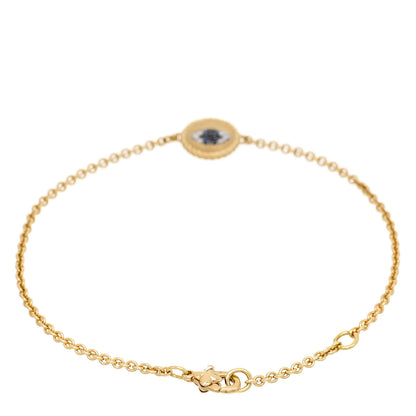 David Yurman 18K Yellow Gold Diamond Blue Sapphire Cable Collectibles Evil Eye Bracelet 2 of 4