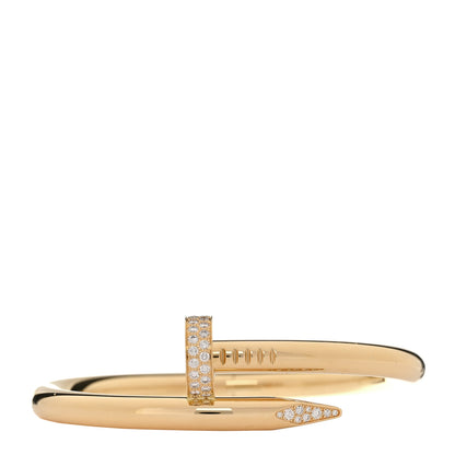 Cartier 18K Yellow Gold Diamond Medium Juste Un Clou Bracelet 16 1 of 5