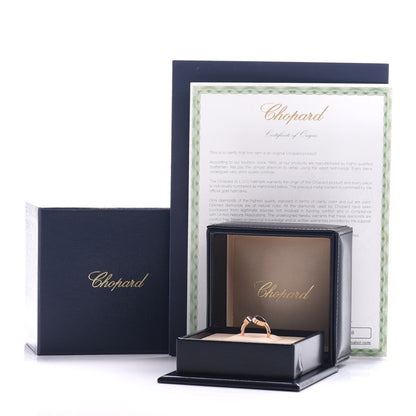 Chopard 18K Rose Gold Diamond Black Onyx Happy Hearts Ring 51 5.75 8 of 8