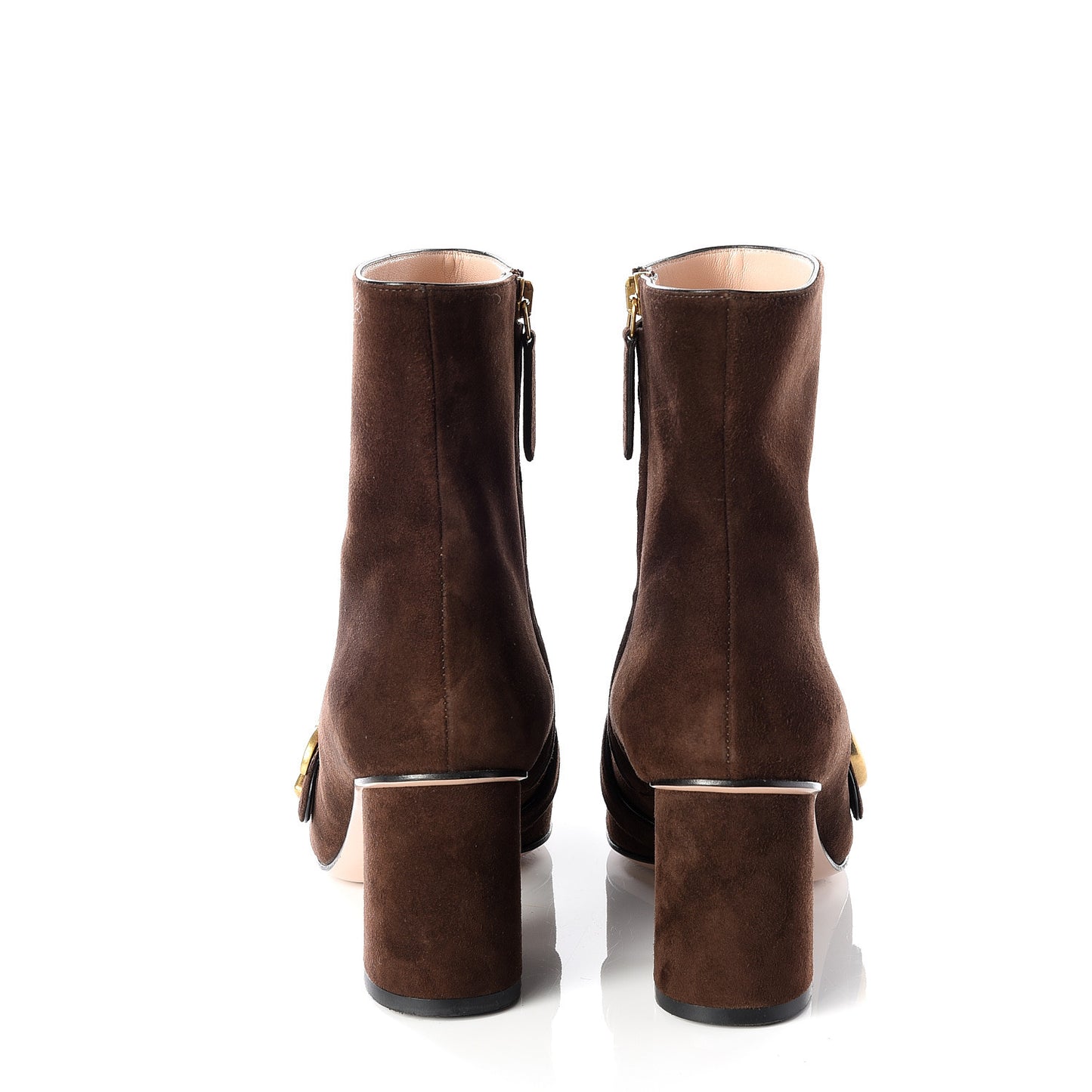 Kid Scamosciato GG Marmont Fringe 75mm Ankle Boots 38 Cocoa