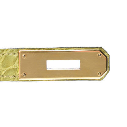 Hermes Shiny Alligator Kelly Sellier 32 Vert Chartreuse 32 of 40