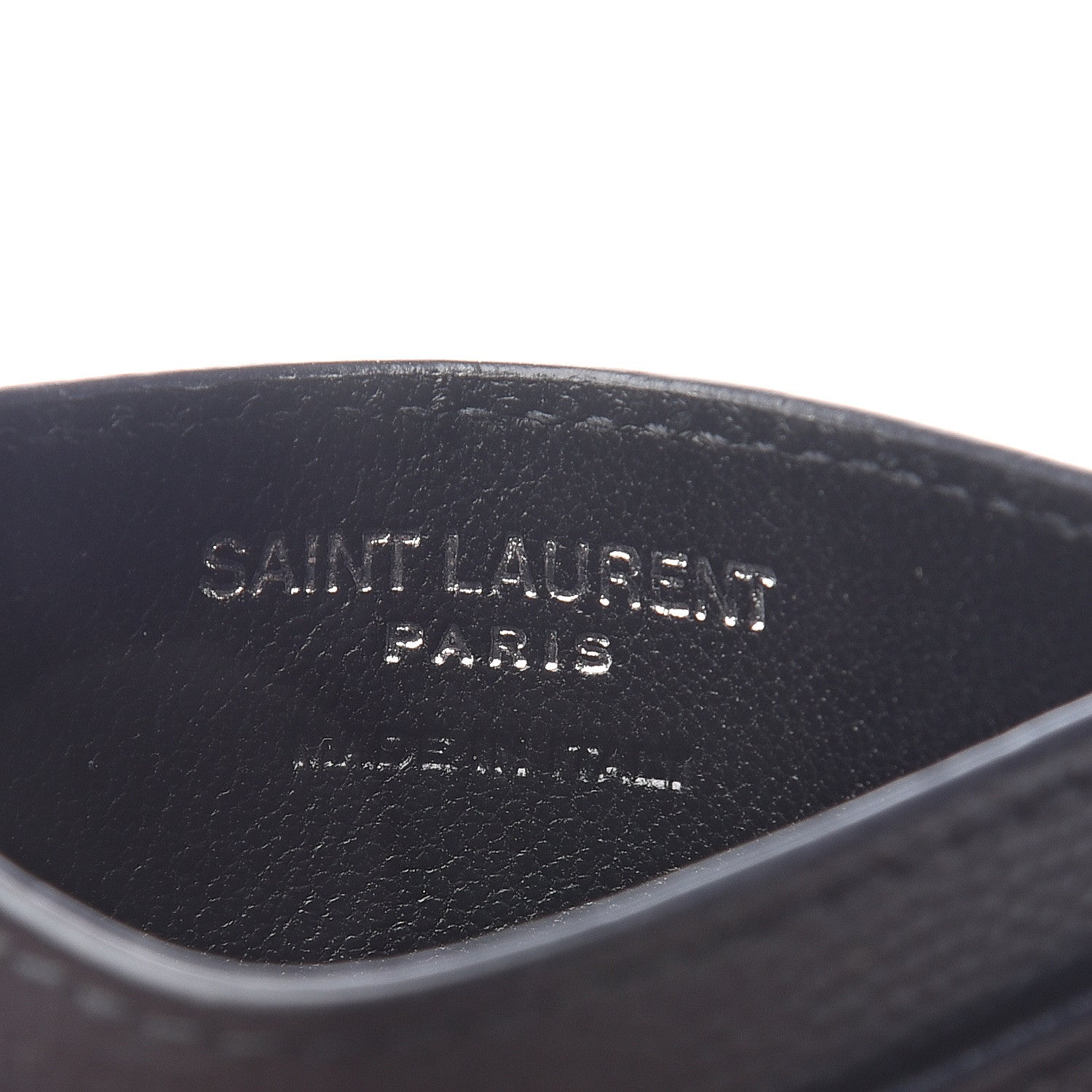 Saint Laurent Grain De Poudre Matelasse Monogram Chevron Credit Card Case Deep Marine 4 of 6
