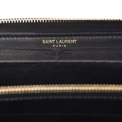 Saint Laurent Calfskin Monogram Zip Around Wallet Black 6 of 8
