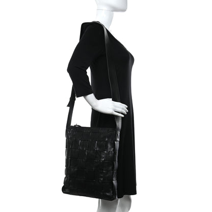 Bottega Veneta Paper Calfskin Maxi Intrecciato Cassette Messenger Black 3 of 10