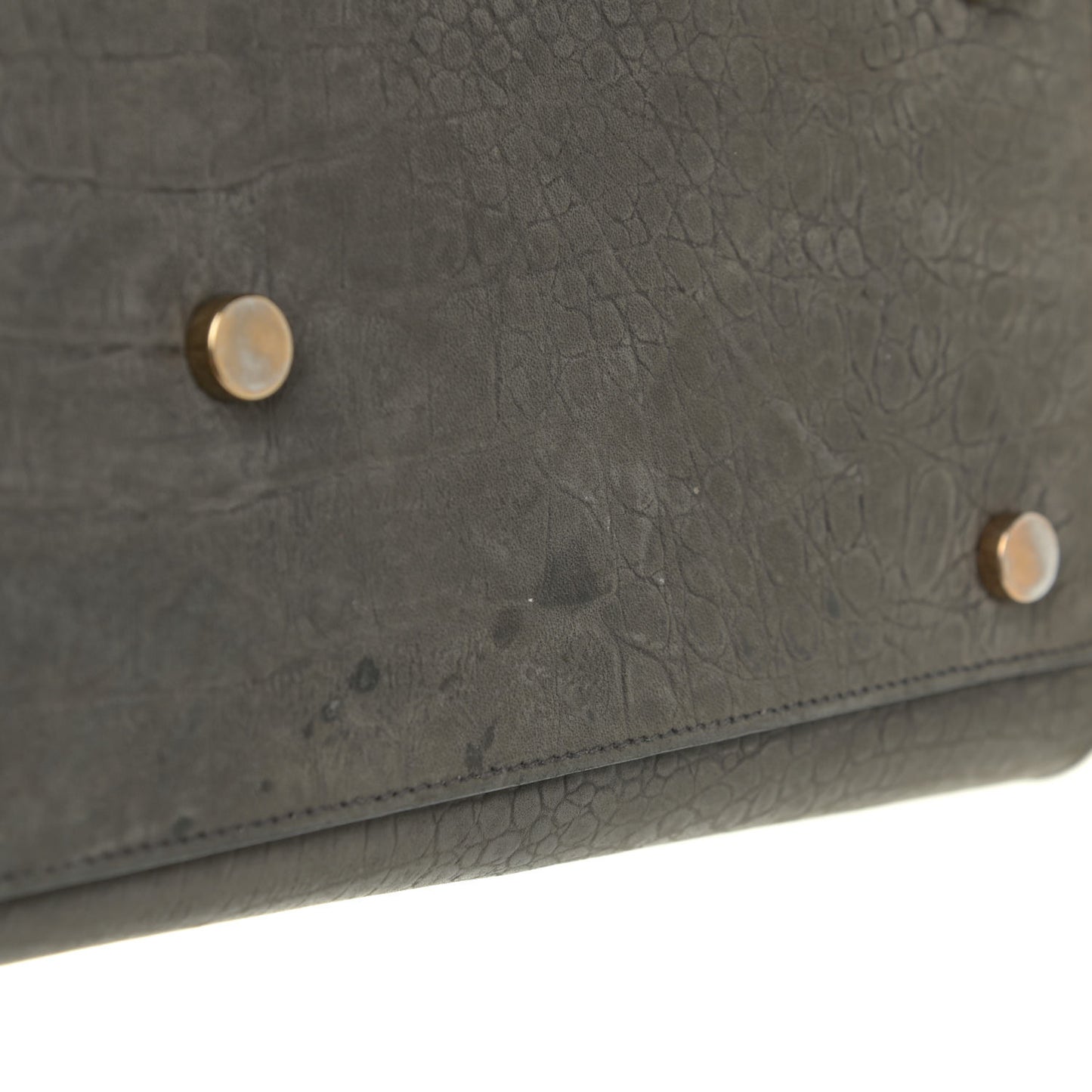 Crocodile Embossed Nubuck Small Sac De Jour Dark Anthracite