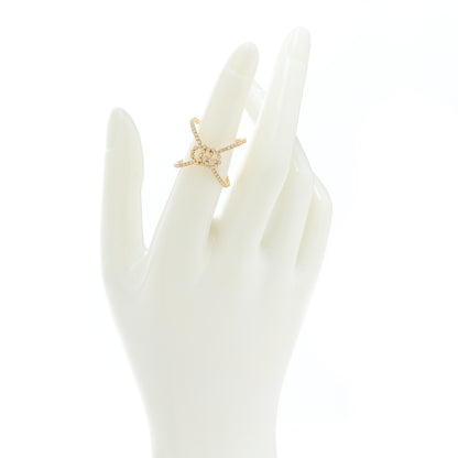Gucci 18K Yellow Gold Diamond GG Running X Ring 51 5.75 2 of 6