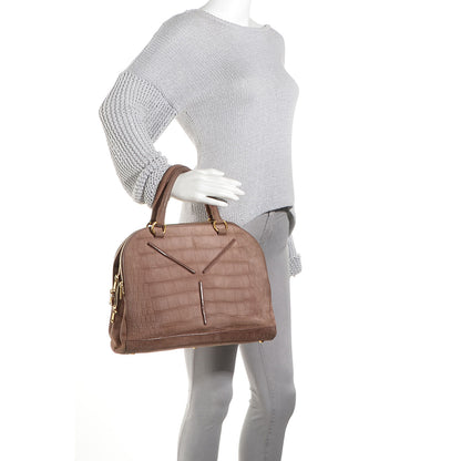Saint Laurent Crocodile Embossed Nubuck 32 Bag English Rose 2 of 8