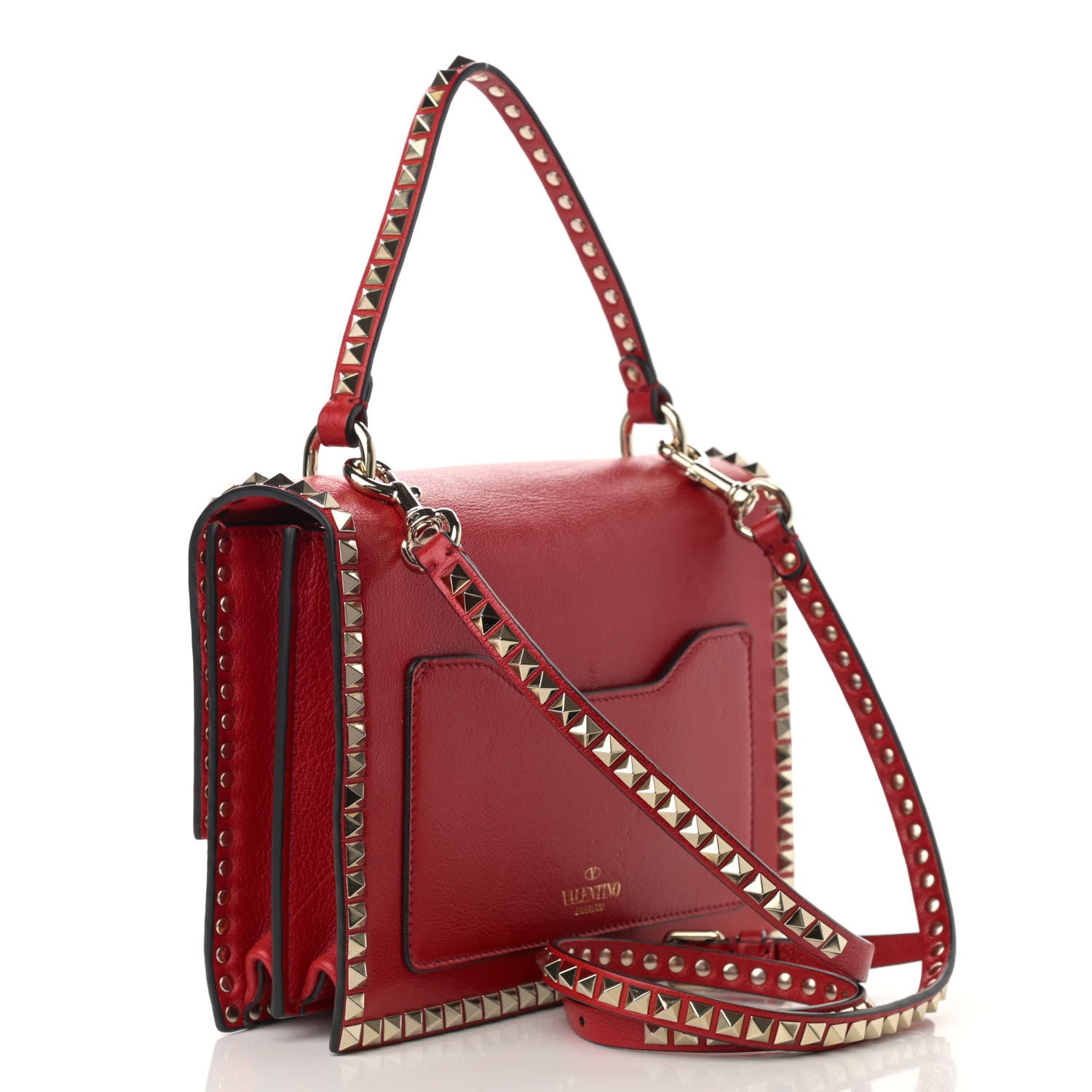 Valentino Garavani Buffalo Rockstud No Limit Top Handle Bag Red 3 of 12
