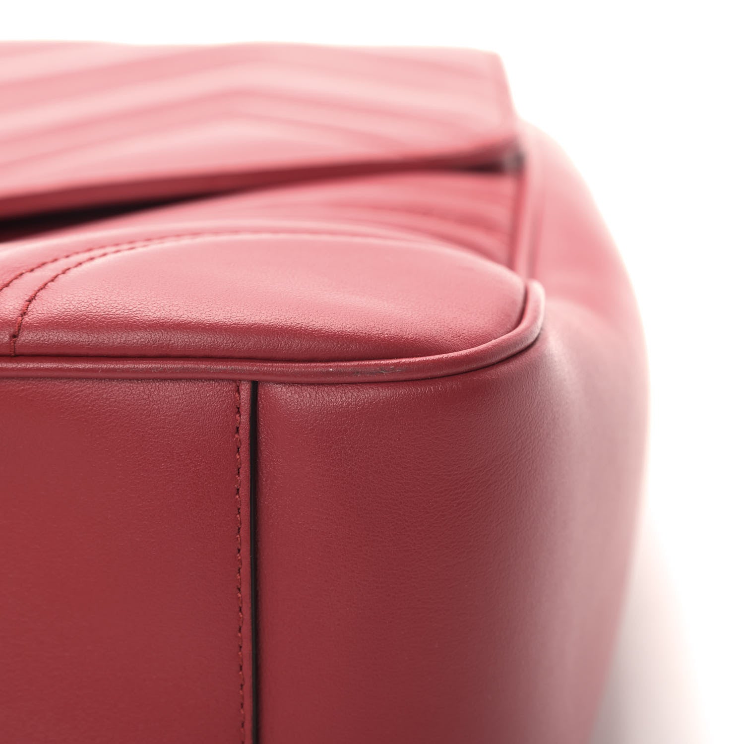 Gucci Calfskin Matelasse Large GG Marmont Shoulder Bag Hibiscus Red 9 of 9