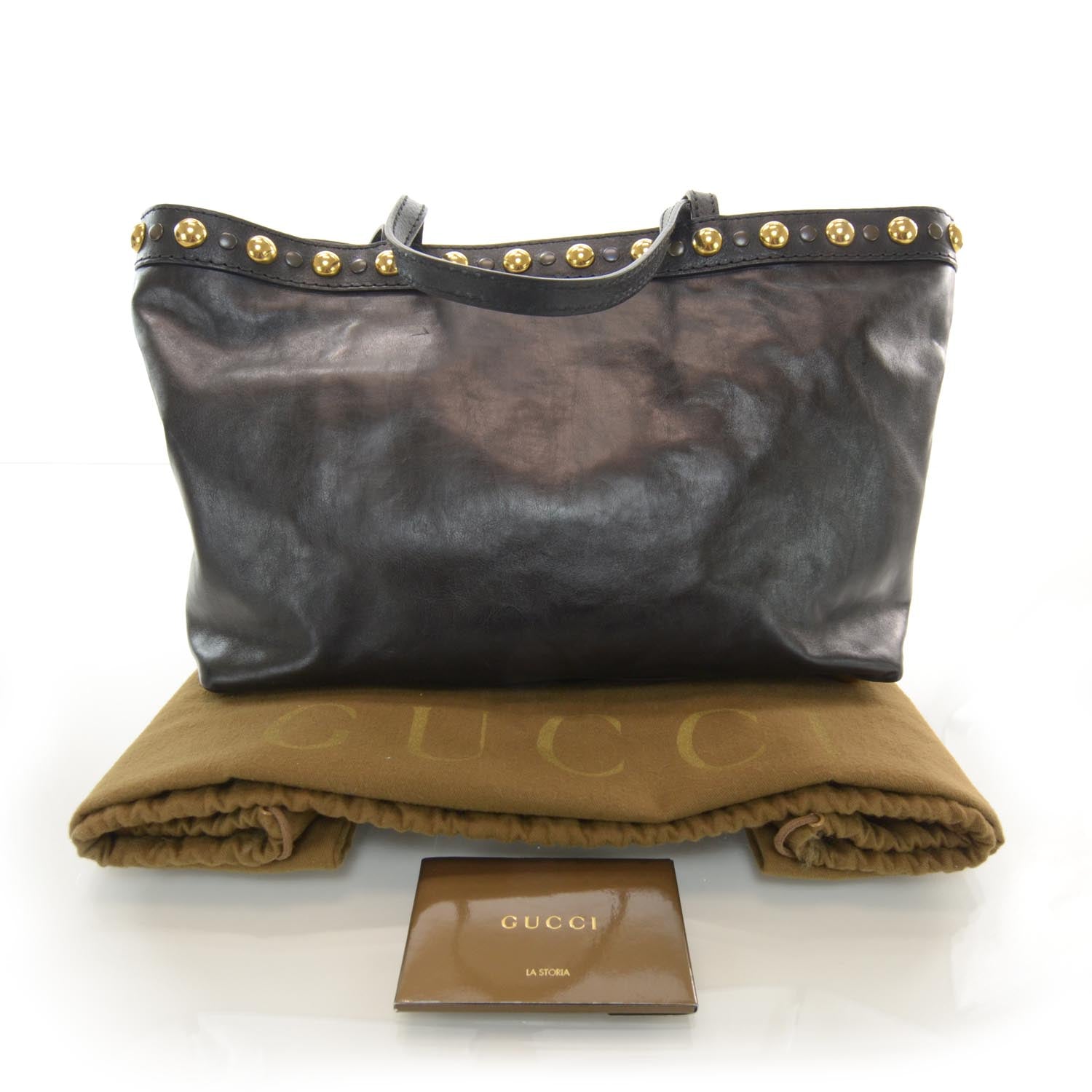 Gucci Leather Large Babouska Tote Black 3 of 7