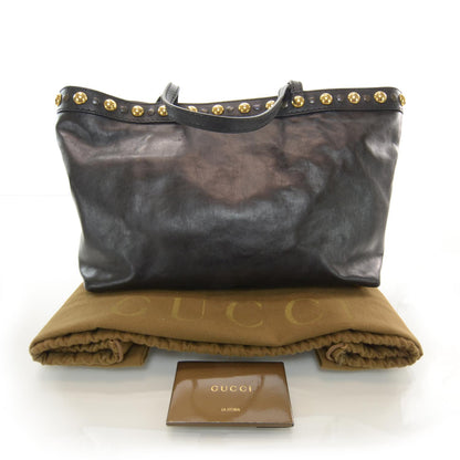 Gucci Leather Large Babouska Tote Black 3 of 7