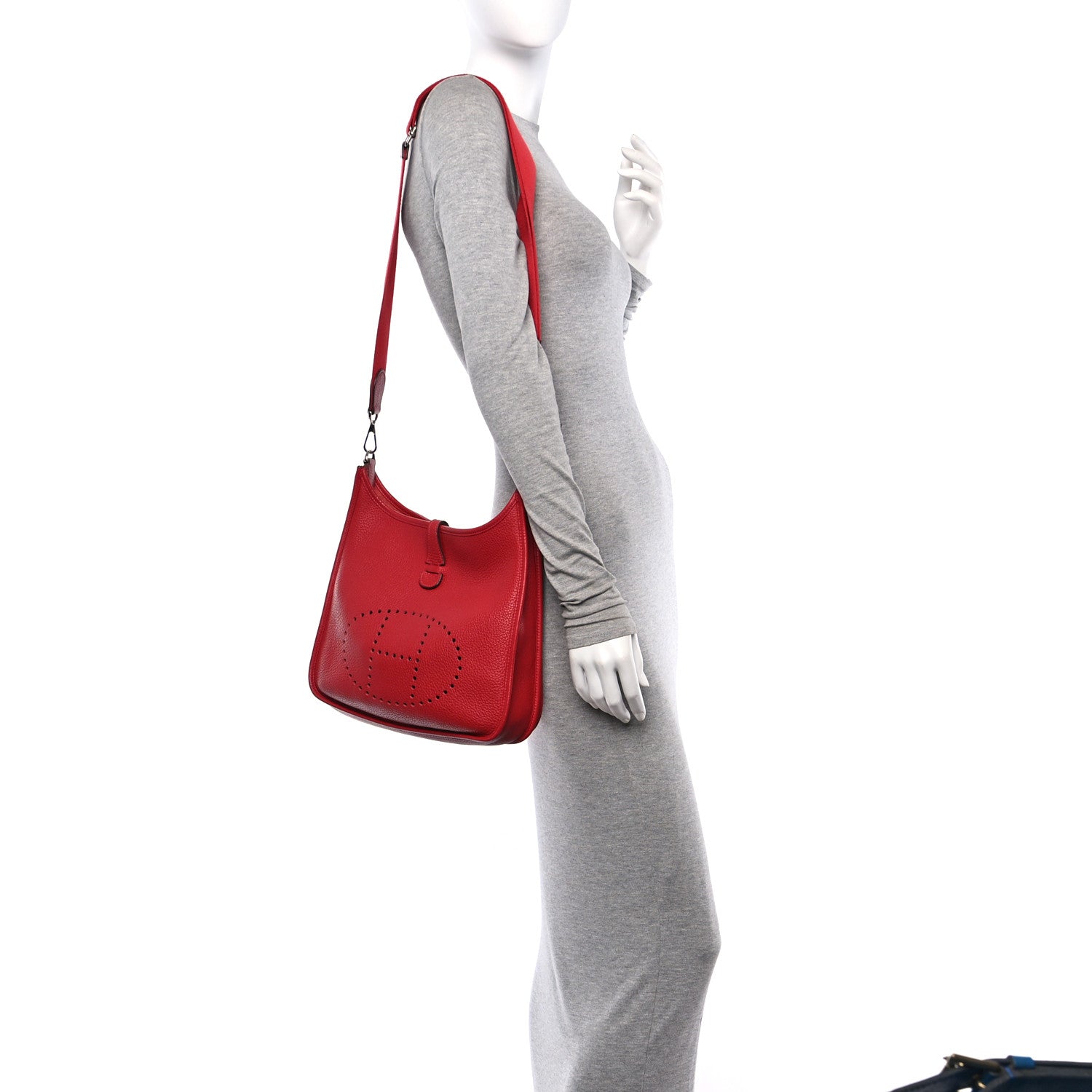 Hermes Taurillon Clemence Evelyne III PM Rouge Casaque 2 of 10