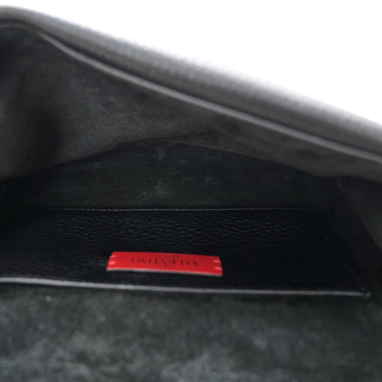 Grainy Calfskin Rockstud Double Flap Crossbody Bag Black